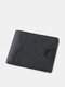 Men Genuine Leather Short Bifold Large Capacity RFID Anti-Theft Card Holder Wallet Purse - Black 1