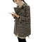 Double-breasted Long Section Houndstooth Woolen Coat - Photo Color