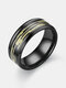 1 Pcs 8mm Fashion Acier Inoxydable Colorful Gradient Shell Ring - #05