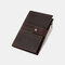 Men Genuine Leather Multi-card Slots Money Clip SIM Card Multi-function Passport Book Wallet Purse - Brown