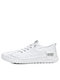 Men Crocodile Embossed Lace Up Soft Soled Sport Canvas Shoes - White