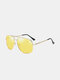 Men Metal Full Frame Double Bridge Polarized Light UV Protection Sunglasses - #03Night Vision