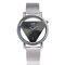 Fashion Triangle Quartz Watch Double-sided Hollow Watch Stainless Steel Women Watch - Black