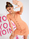 Solid Button Ribbed Knit Short Sleeve V-neck Casual Dress - Pink