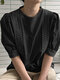Crochet Lace Patchwork Half Sleeve Elegant Blouse For Women - Black