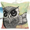 Owl Bird Fish Cotton Velvet Throw Pillow Case Back Waist Cushion Cover Home Sofa Decor - #2