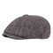 Octagonal Cap Men's Beret Season Woolen Newsboy hat - Light Grey
