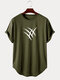 Mens Scratches Print Creew Neck Sporty Fitness Short Sleeve T-Shirt - Dark Green
