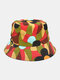 Unisex Cotton Double-sided Wearable Overlay Calico Graffiti Print Outdoor Sunshade Fashion Bucket Hat - #05