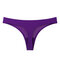 Sexy Seamless Hollow Out Ice Silk Low Rise Thongs - Purple