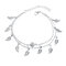 Trendy Silver Gold Color Leaf Pendant Womens Anklet Double Layer Ball Charm Anklet Bracelets - Silver