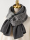 Women Artificial Wool Acrylic Mixed Color Knitted Color-match Thickened Fashion Warmth Scarf - Gray