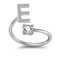 26 Letter English Ring Copper-plated White Gold Rhinestone Ring Geometric Adjustable Ring - 05