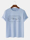 Plus Size Mens Figure Graphic 100% Cotton Fashion Short Sleeve T-Shirts - Blue