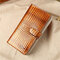 Genuine Leather Stylish Multi-slots Wallet Card Holder Purse For Women - Khaki