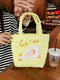 Women Fanshion Cute Cloud Duck Embroidered Tote Bag Large Capacity Shoulder Bag - Yellow 1
