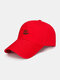 Unisex Cotton Rose Embroidery Fashion Sunshade Baseball Hat - Red