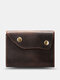 Men Vintage Multi-Slots Portable Short Genuine Leather Wallet Purse - Coffee