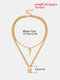 Vintage Geometric Wild Women Necklace Key Lock Pendant Necklace - #01