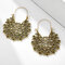Vintage Geometry Hollow Alloy Earrings Wild Gold Silver Ear Drop Womens Jewelry - Gold