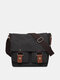 Men Vintage Large Capacity Waterproof Canvas Crossbody Bag Casual Shoulder Bag - Black