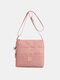 Women Nylon Brief Multi-Pockets Lightweight Crossbody Bag Casual Shoulder Bag - Pink