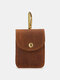 Men EDC Vintage Genuine Leather Crazy Horse Leather Storage Bag Hanging Waist Bag Wallet - Brown