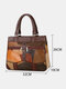 Women Patchwork Genuine Leather Tote Bags Large Capacity Handbags Bohemian Vintage Crossbody Bags - Yellow