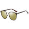 Men Women Metal Frame HD Polarized Round Sunglasses Driving Anti-UV400 Multi-colorGlasses - Gold