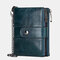 Women Men RFID Genuine Leather Coin Bag Detachable Card Holder Wallet - Blue