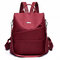 Women Anti-theft Backpack Purse Solid Multi-function Shoulder Bag - Red