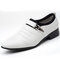 Men Microfiber Leather Non Slip Metal Slip On Casual Formal Dress Shoes - White