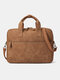 Vintage Multifunction Large Capacity Business 15.6 Inch Laptop Bags Briefcases Shoulder Bag Handbag - Brown