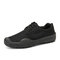 Men Camo Printing Soft Sole Non Slip Lace-up Canvans Liberation Shoes - Black