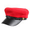 Women Patchwork Velvet French Elegant Style Beret Cap Flag Hat Navy Cap Ourdoor Cute Cap - Red