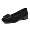 Women Fashion Suede Elegant Square Heel Shoes - Black