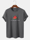 T-shirt a maniche corte in cotone da uomo Collo con stampa slogan anguria - Grigio scuro