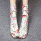 Women Retro Shiny Velvet Flowers Printing Tube Socks Breathable Sweat Long Heap Sock - Yellow