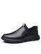 Men Comfort Round Toe Slip On Soft Driving Casual Business Shoes - Black