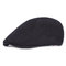 Men's Corduroy Beret Forward Cap Warm Newsboy Hat - Black