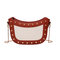 Niche Design Half Moon Rivet Chain Pillow Bag Concave Shape Moon Bag Female New Shoulder Messenger Bag - Red