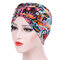 Womens Farmhouse Style Floral Cotton Beanie Hats Casual Flexible Caps Muslim Headband - #6