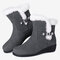 Women Winter Suede Warm Plush Lining Stitching Short Flat Boots - Grey