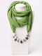 1 Pcs Chiffon Fake Pearl Decor Pendant Sunshade Keep Warm Scarf Necklace - Green