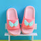 Unisex Kids Angel Wings Decor Non Slip Soft Sole Cute Slippers - Pink