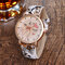 Trendy Cat Flower PU Leather Wristband Retro Quartz Women Strap Watches for Her - Brown