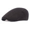  Men's Wool Cap Beret Thick Warm Forward Cap Knitted Cap - Black