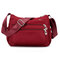 Women Nylon Waterproof Multi-pocket Crossbody Bag Casual Shoulder Bag - Wine Red