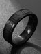 Trendy Simple Carved Roman Numeral Circle-shaped Stainless Steel Ring - Black