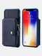Multifunction Wallet Money Clip Purse PU Leather Phone Case - Blue